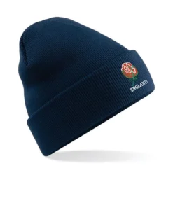 England Rugby Warm Winter Skull Cap English Rose Navy Knitted Beanie Hat Unisex