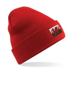 Wales Rugby Warm Winter Skull Cap Welsh Dragon Knitted Beanie Hat Unisex